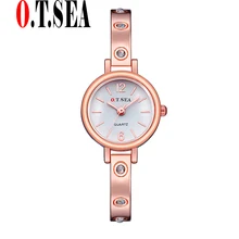 New O.T.SEA Model Rose Gold Watches Ladies Girls Crystal Costume Quartz Wristwatches Relogios Feminino OTS062