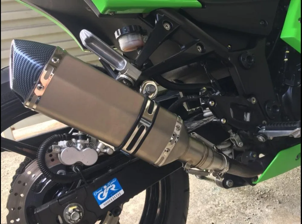 GT Motor-sistema de Escape resbalón en el silenciador de enlace medio tubo de Escape Slip-On para Kawasaki Ninja 300 250R Z300 250, 2008-2017
