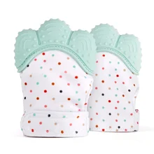 1 Pcs Silicone Teether Baby Pacifier Glove Teething Chewable Newborn Nursing Teether Beads Child Give Up Sucking Fingers