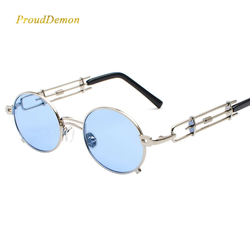 Prouddemon Новые стимпанк Солнцезащитные очки для женщин и мужчин ретро брендовые дизайнерские овальные солнцезащитные очки модные очки UV400