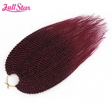 Полная звезда 30 корней/упаковка 1" 18" Сенегальские накрученные волосы синтетические волосы 1 упаковка Омбре коричневый черный жучок крючком косы для женщин