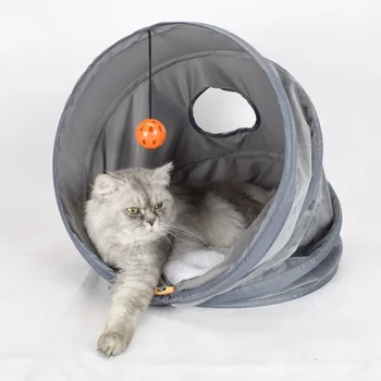 

Multifunctional Cat Safe Tunnel Toys for Solving Boredom Interesting Cat Bucket House with Ball For Gatos
