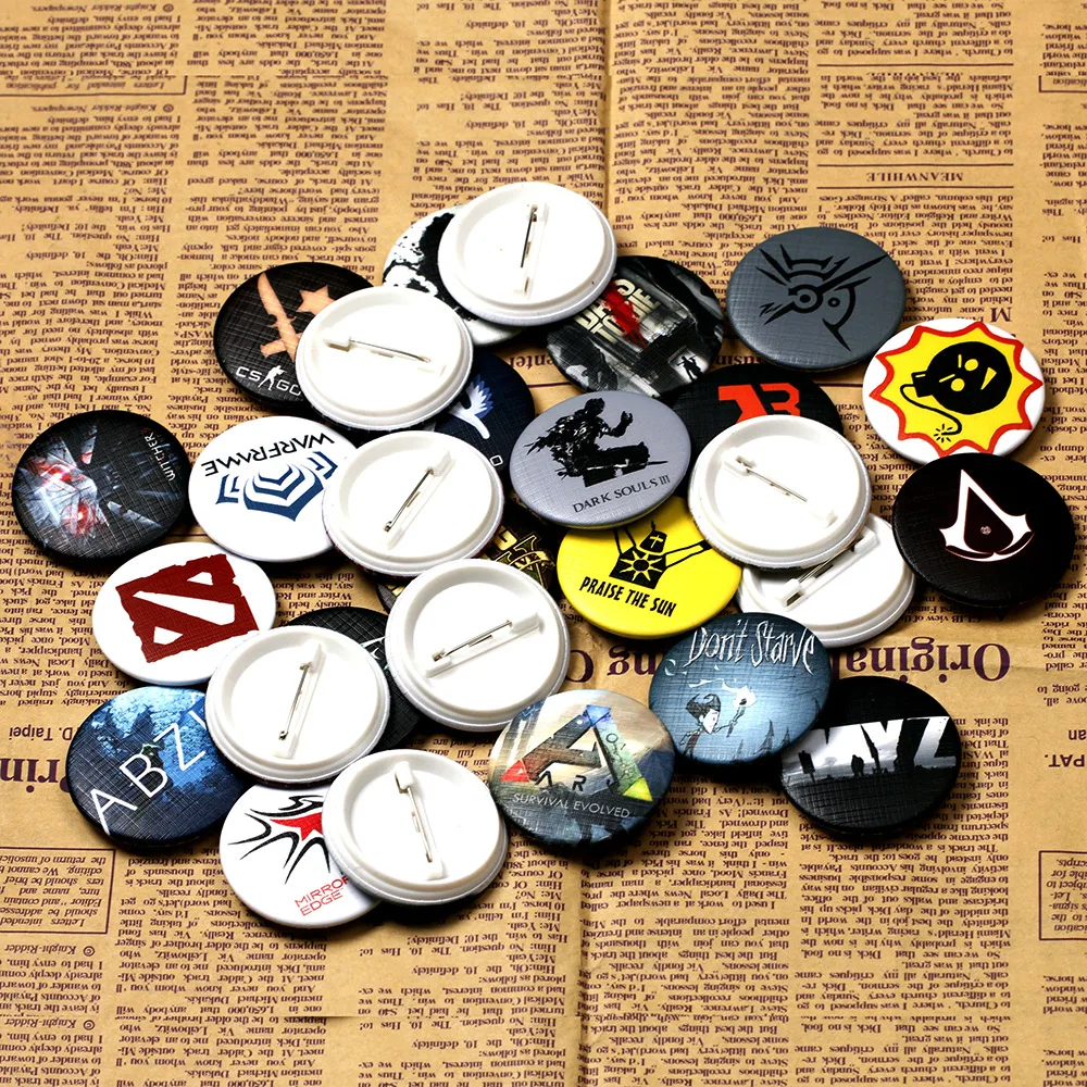

30 Type Game Brooches The Elder Scrolls V Dishonored 2 Dead Space Serious Sam ABZU Rocket League Badge Pins For Bag Jewelry
