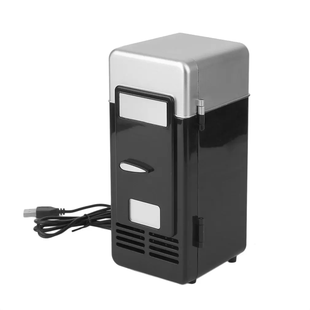  2018 New Black ABS 5V 10W USB 19.4*9*9cm Car Mini Fridge Car Portable Drink Cooler Boat Travel Cosm