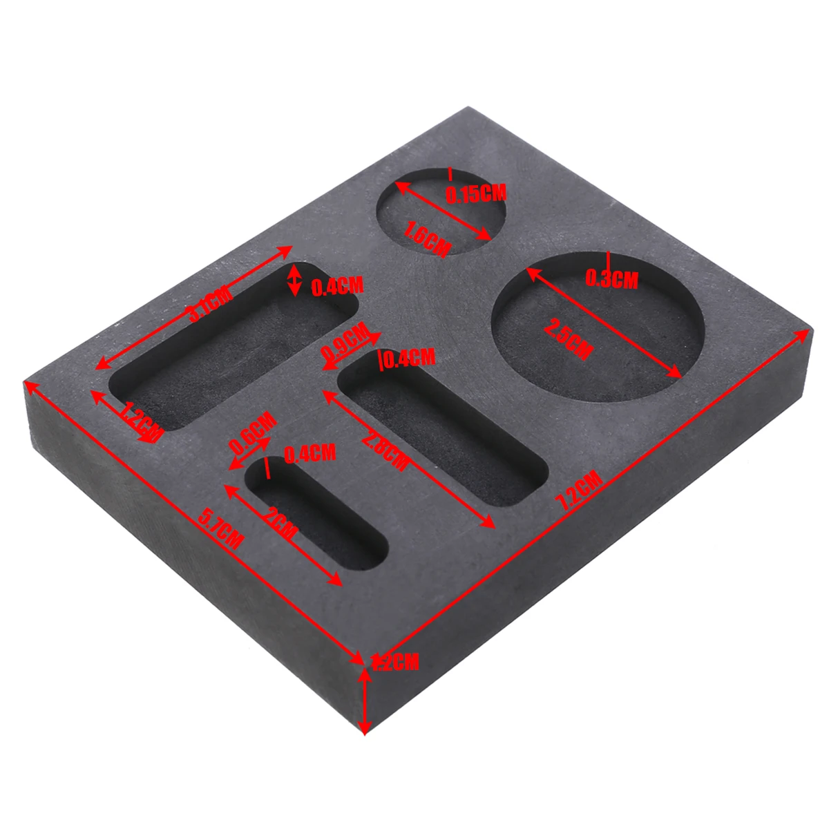 Black Five Holes Ingot Casting Graphite Casting Ingot Melting Mold Refining Scrap for Melting Furnace Casing Copper Silver Gold