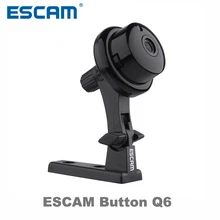 Escam Button Q6 1MP HD 720P Mini WIFI IP Camera Indoor Infrared Day/Night Vision Onvif Support Motion Detection Max 128GB Card