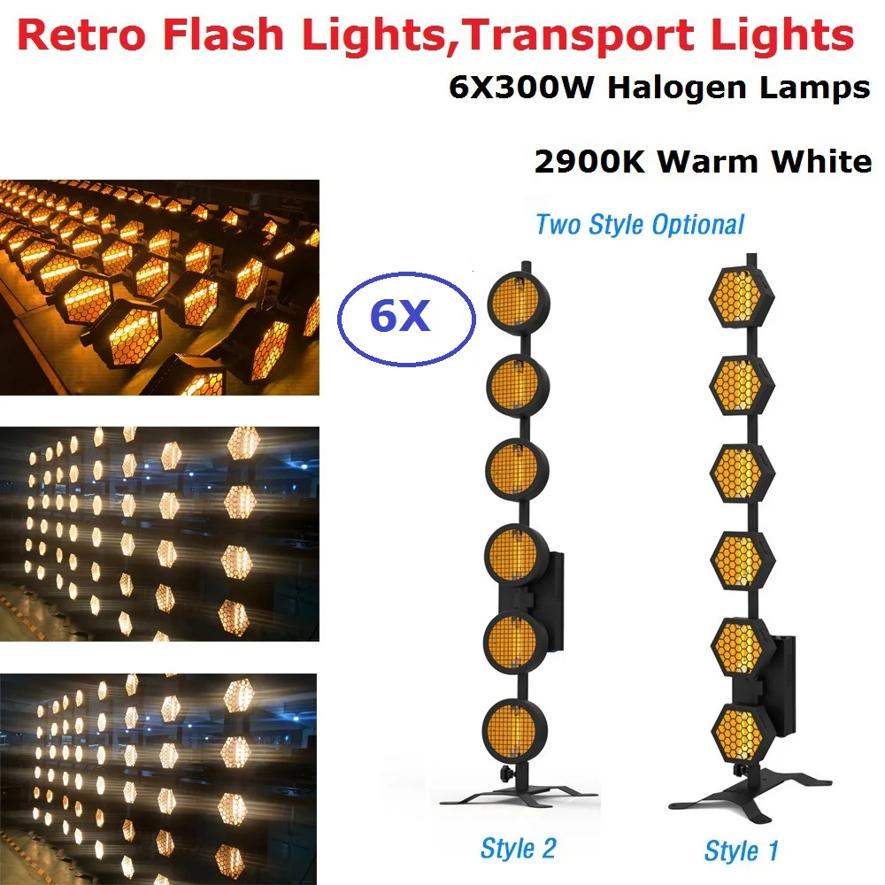 6 шт. Новые галогенные лампы 6X300W DMX транспортные огни для сцены Ретро вспышки