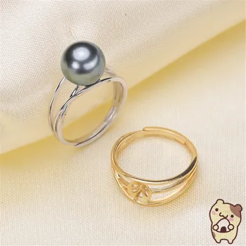 

Free Shipping Wholesale Silver Plated Pearl Ring Accessories Types Creative Ring for Women DIY Pearl jewelry Gifts 2019J004