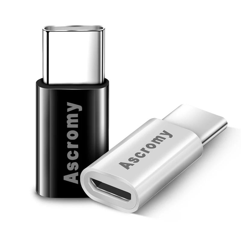 Адаптер Ascromy 3 шт. Type C к Micro USB для Xiaomi Mi Max Mi8 One Plus 6 Oneplus 5T Samsung Galaxy S9