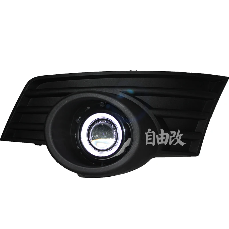 eOsuns COB angel eye led daytime running light DRL + halogen Fog Light + Projector Lens for for great wall H3