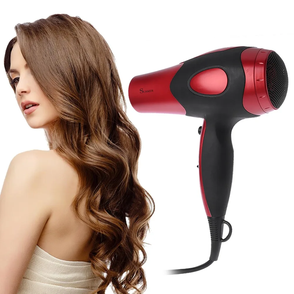 

Surker Hair Dryer Pro AC Motor Ionic Ceramic Fast 2000W Blow Dryer 1 Cold 2 Speed & 3 Heat Settings Low Noise EU Plug