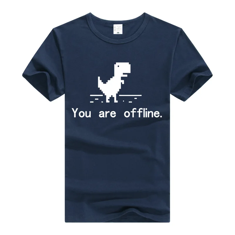 TEEWINING Pixel Динозавр Футболка это толпа Футболка мужская футболка Geek Tee You Are Offline