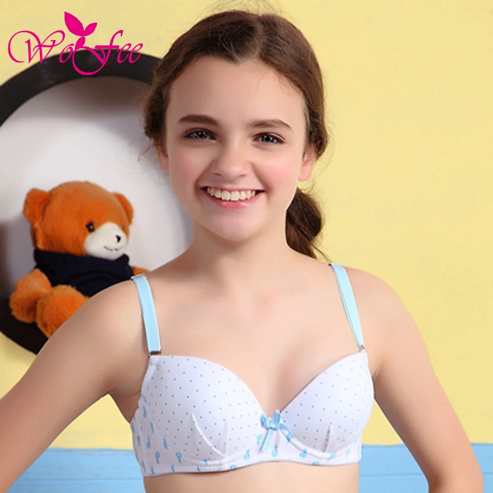 Young girl bra 100% cotton thin summer comfortable soft wire shaping underwear 0727