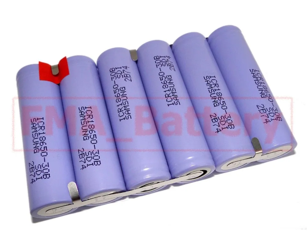 Japan Rechargeable Li ion Battery 18650 30B 11.1V 6000MAH 3S2P by 6pcs