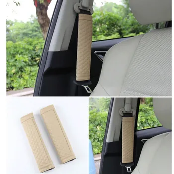 

2x Leather seat safety belt Cover Accessories For Renault Megane 2 3 Duster Logan Clio 4 3 Laguna 2 Sandero Scenic 2 Captur
