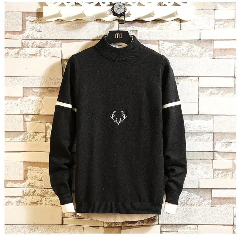 2018 New Winter Casual Pullover Men Long Sleeve Turtleneck