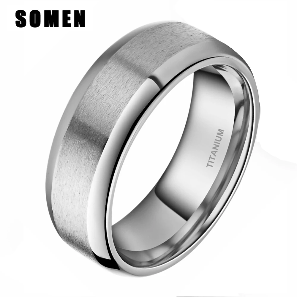 Мужское кольцо из титана с матовой текстурой 8 мм|male wedding bands|engagement ringtitanium ring |