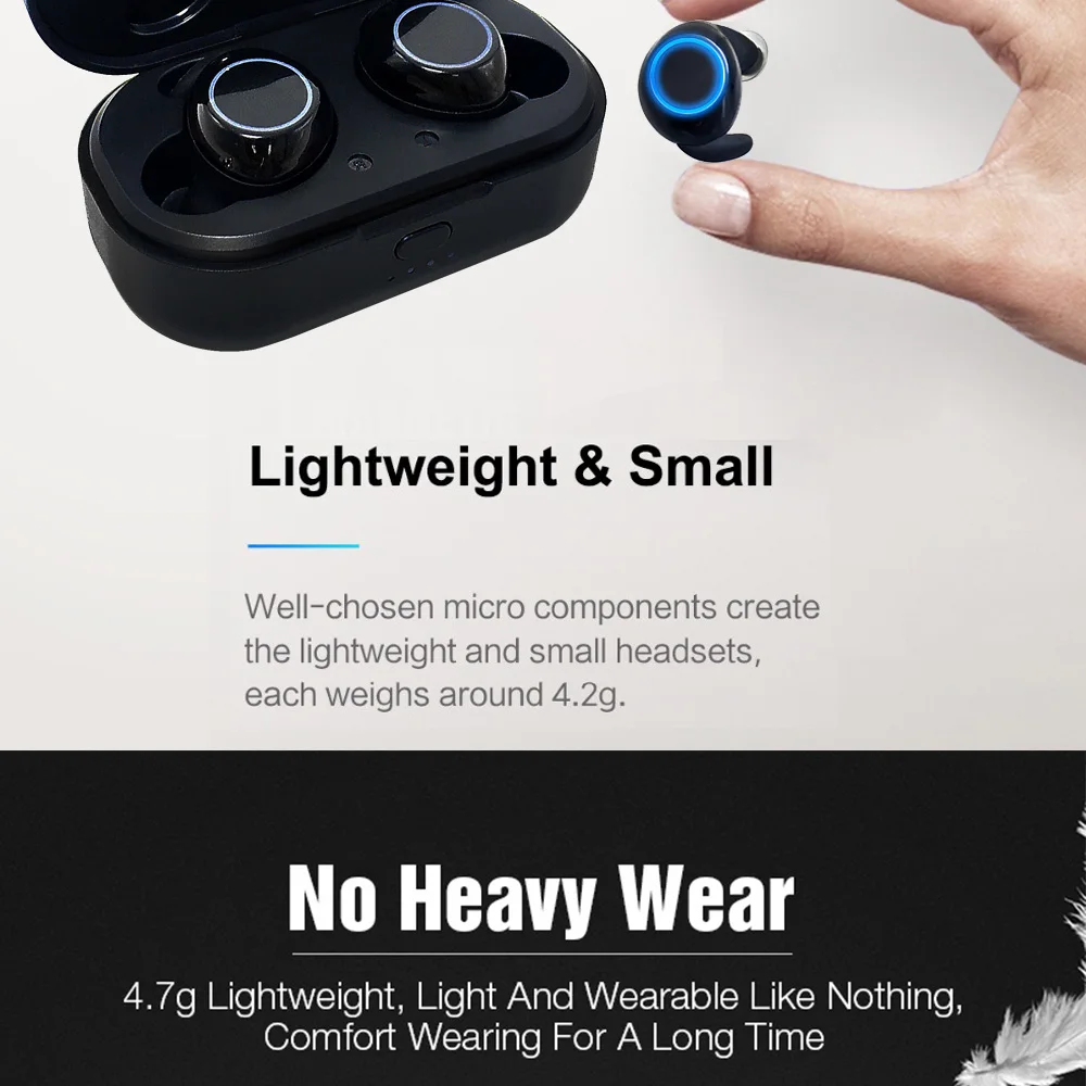 Bluetooth 5,0 TWS наушники настоящие беспроводные Близнецы наушники спортивные bluetooth наушники гарнитура с зарядным устройством