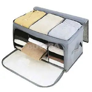 

High Quality Double Open Bamboo Charcoal Storage Box Household Clothing Organizer Space-Saving Storage