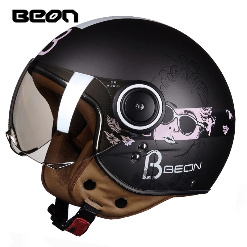 BEON мотоциклетный шлем Chopper 3/4 с открытым лицом винтажный шлем Moto Casque Casco Capacete для мужчин и женщин скутер мотоциклетный шлем