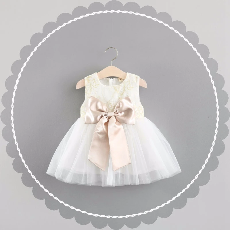 Baby Dresses Girls Children's Toddler Girls Big bowknot Chiffon Princess Dresses Party Dress for girls Easter kids clothing (8)