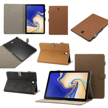 

Retro Flip Stand Leather Capa Magnet Smart Funda Coque Case Cover For Samsung Galaxy Tab S4 10.5 T830 T835 SM-T830 + Film + Pen