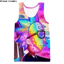 PLstar Cosmos Прямая дизайн мужской 3d жилет мультфильм Рик и Морти Красочные печати унисекс повседневные топы на бретелях ZV231