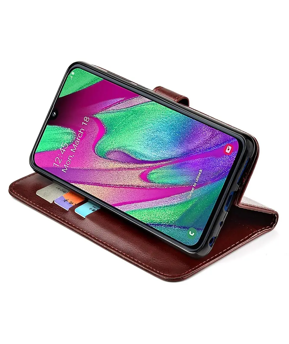 Роскошный кожаный чехол с откидной крышкой для Samsung Galaxy A40 накладка 2019 A 40 A405 A405F SM