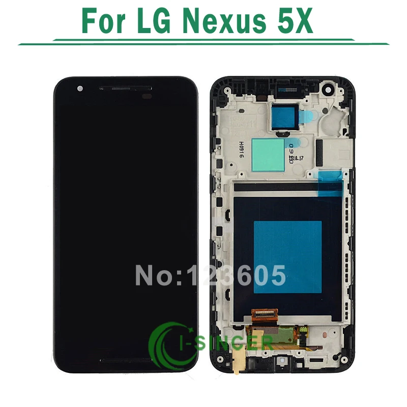 

5PCS/LOT For LG Nexus 5x LCD Display With Touch Digitizer Screen Complete Assembly With Frame Free DHL
