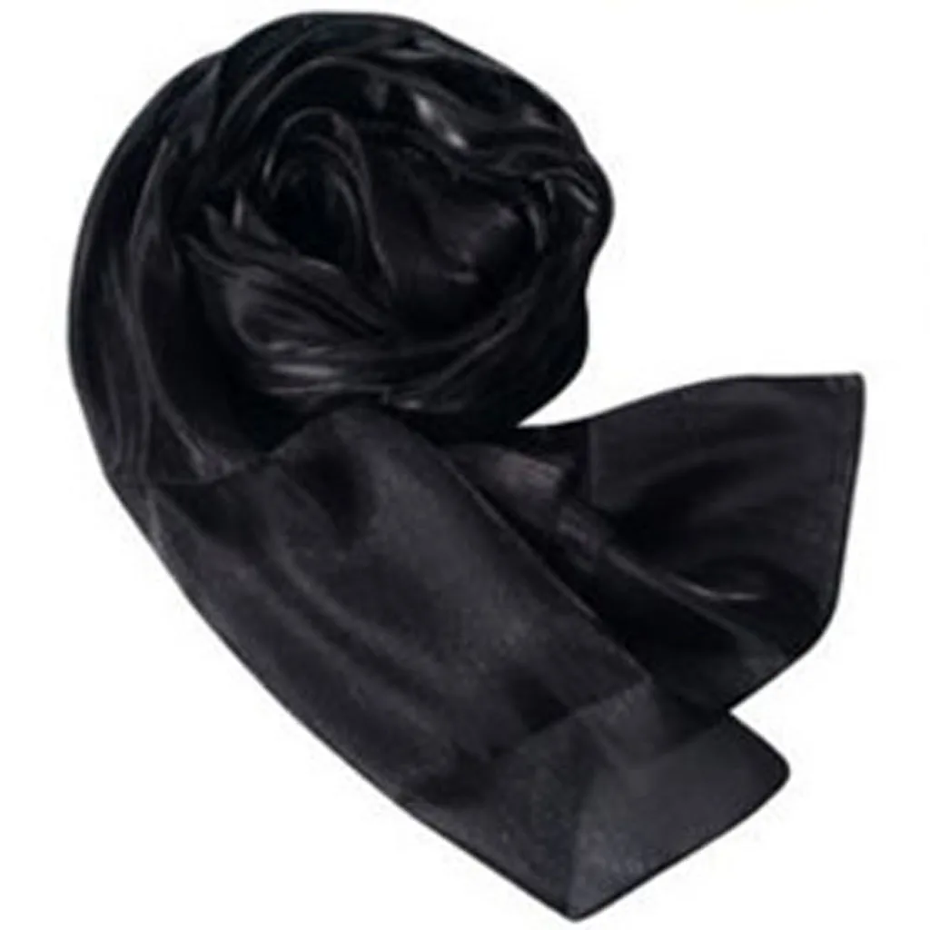 Модный женский длинный мягкий платок из пашмины, шифоновый шарф из органзы, шарфы для свадьбы, невесты, подружки невесты, вечерняя одежда - Цвет: Black