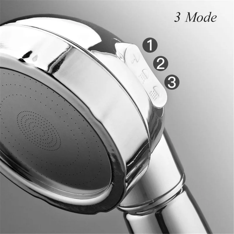 

High Pressure Handheld Shower Head With ON/OFF Pause Switch Adjustable 3 Spray Mode Water Saving Showerhead Bathroom Accessories