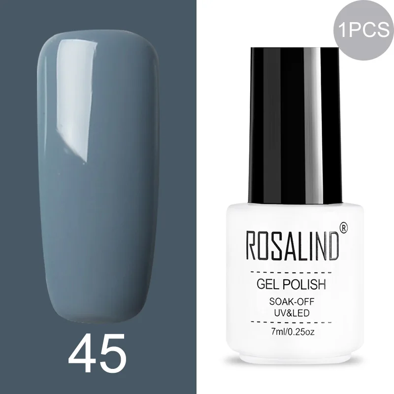 45 ROSALIND Gel Varnish Set For Manicure Hybrid Nail Art Top Coat Primer - Цвет: 45