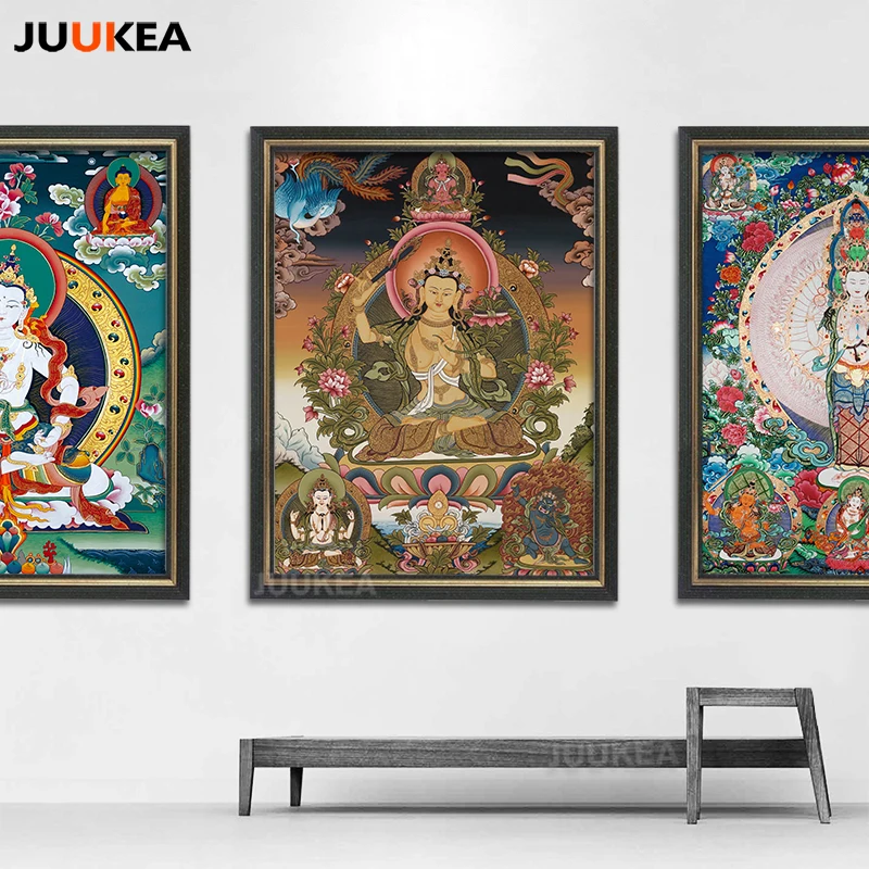 

Avalokitesvara Bodhisattva Thangka Unique Buddhism Traditional Realistic HD Art Copy Canvas Print Painting Wall Decor Home Decor