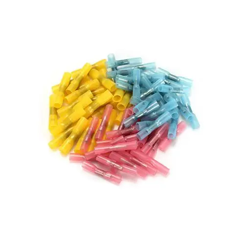 

100PCS/Lot PE Insulated Heatshrink Tubing Butt Terminal Electrical Crimp Connector Car Motor Audio Power Terminal Connector