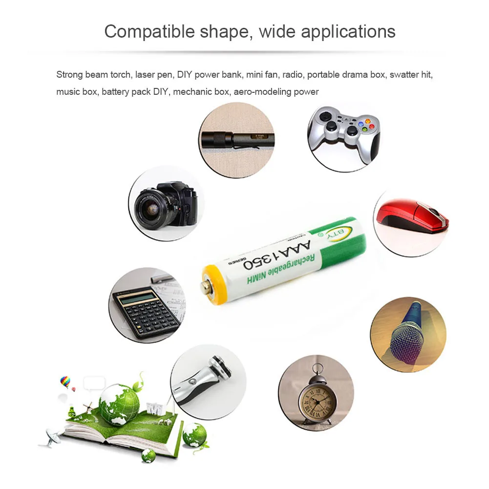 С бесплатной батарейной коробкой 4 шт 1 2 V AA AAA 1000 1350 2000 3000mAH батареи ni mh