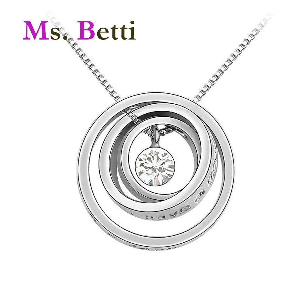 

hot sale style 8 colors concentric circles pendant necklace Crystals from Swarovski best Christmas New Year and birthday gift