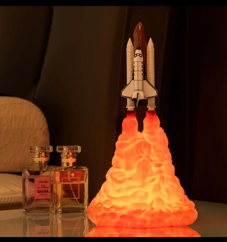 3d print space shuttle lamp  rechargeable night light for space lovers moon lamp as room decoration