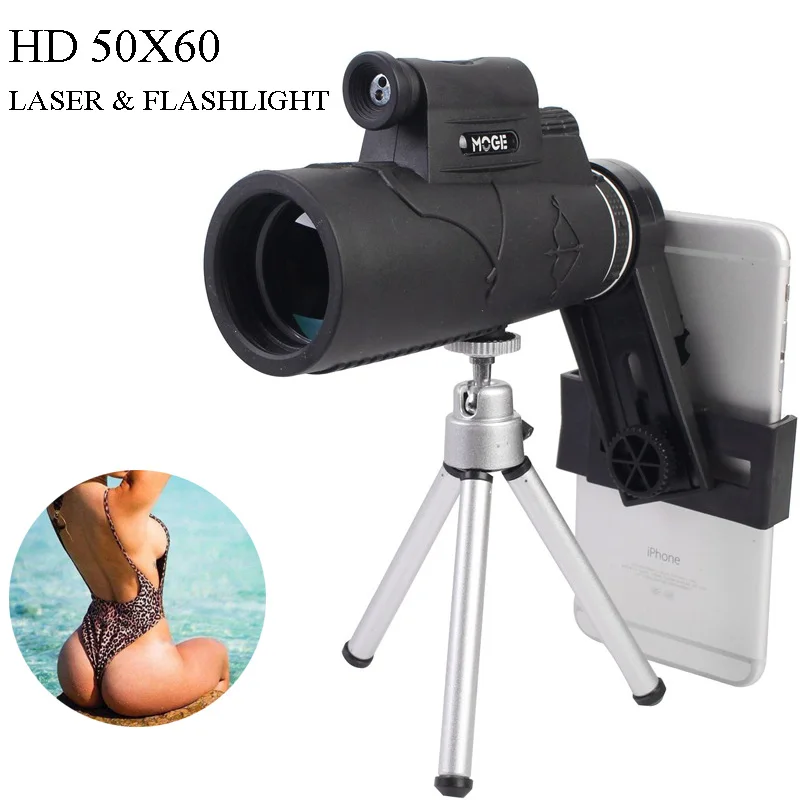 Mirino monoculare 40X60 per visione notturna con prisma con clip per telefono