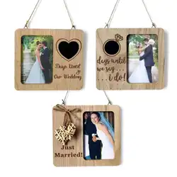 Деревянная рамка из натурального дерева, деревянная Ретро рамка для свадебного обратного отсчета, любовь, фото, подвесные настенные