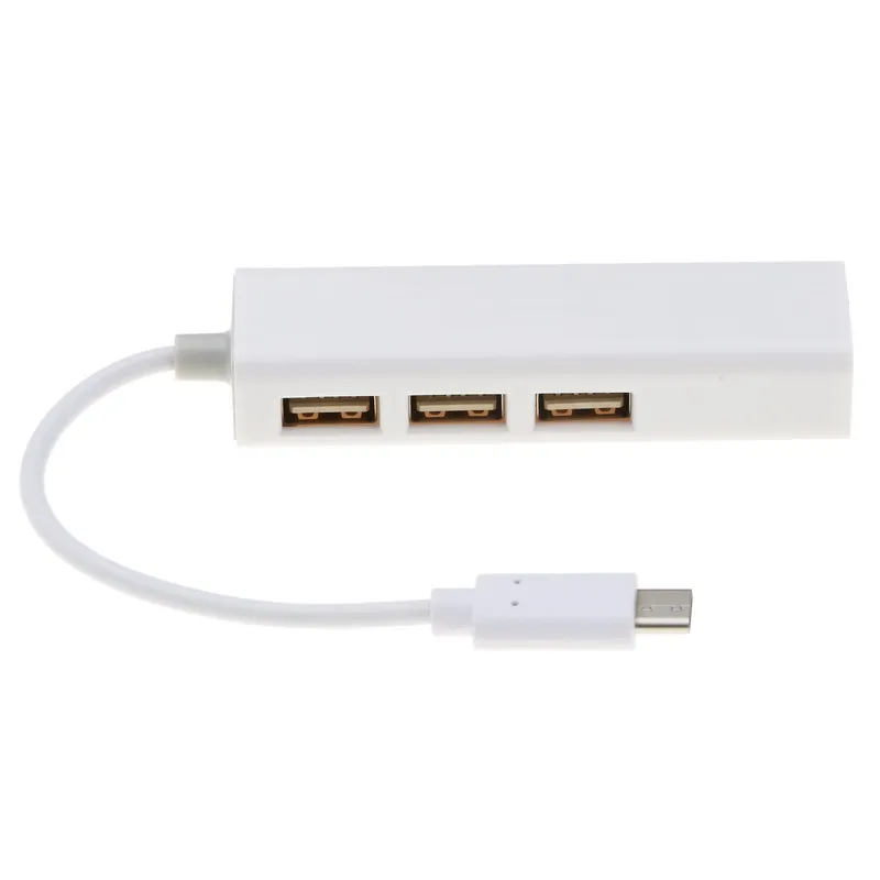 Kebidu 3 порта type C к usb-хаб к Ethernet LAN RJ45 кабель адаптер Сетевая карта USB 3,1 2,0 адаптер передачи данных для Macbook