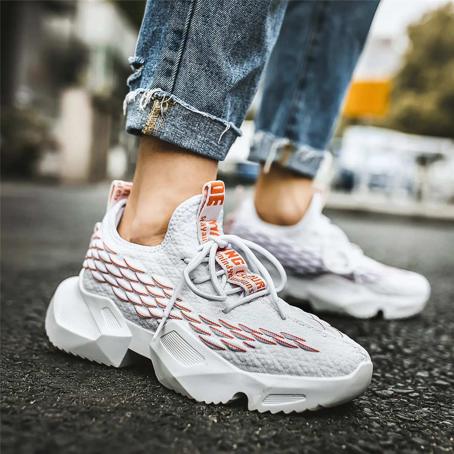 

Vintage Dad Men Sneakers Kanye Fashion West Fly Weave Light Men Casual Thick Bottom Shoes Chunky Sneakers Zapatos Hombre#500