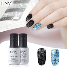 HNM 8 мл Алмазный Цветной Гель-лак Блестящий Блеск Набор Пудра для дизайна ногтей украшения лак праймер маникюрный Базовый Топ Гель-лак для ногтей