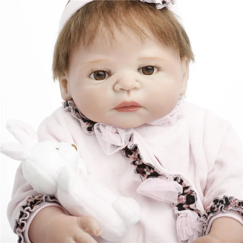 SanyDoll см 22 дюймов 55 см силиконовые куклы reborn, розовое Соединенное платье, прекрасная кукла, подарок к празднику, подарок на день рождения