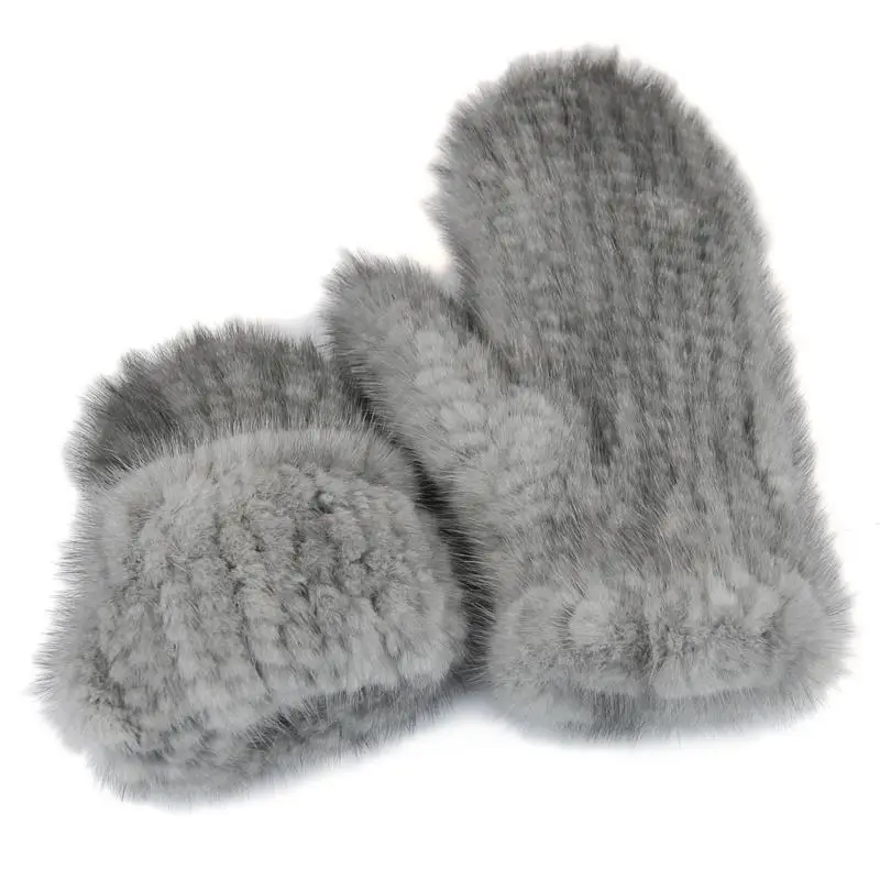 Из натуральной норки Мех животных перчатки Прихватки для мангала рукавица Мех животных Дизайн для этой зимой 6 цветов