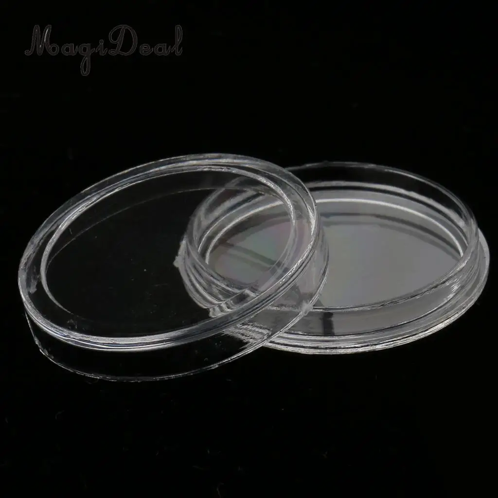 MagiDeal 100pcs/Lot Clear Round Plastic Coin Capsules Container Storage Holder Case 19mm/22mm/28mm/30mm/37mm/38mm