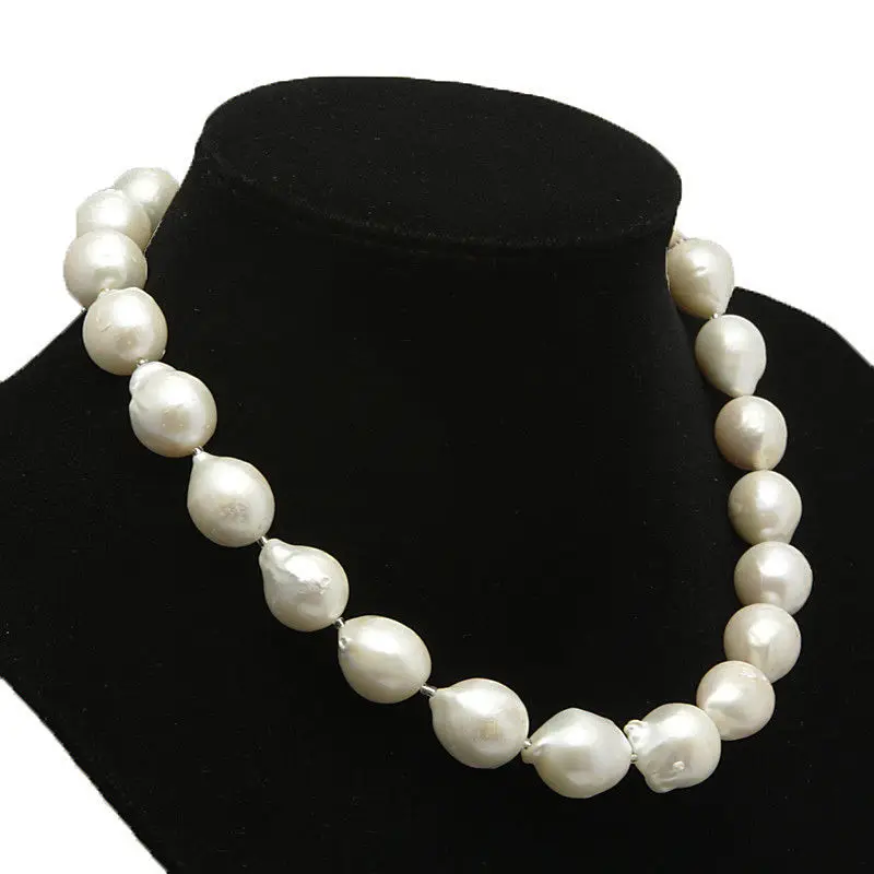 

xiuli 003521 beautiful White FreshWater Pearl Baroque pearl necklace