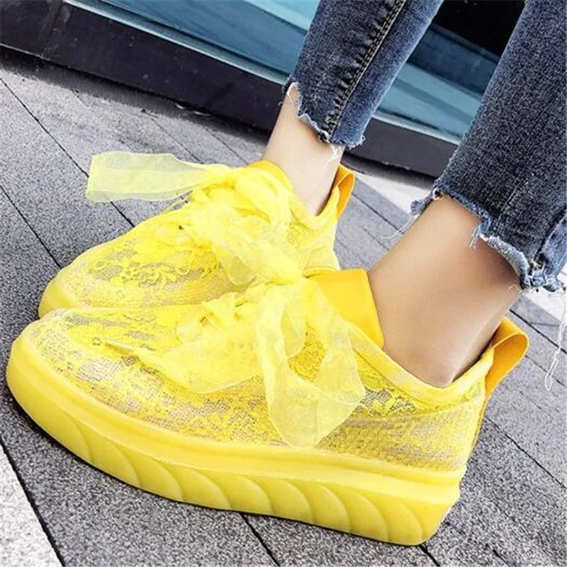 FeiYiTu/Женская обувь на платформе Цвет белый желтый красный Сезон весна 2018 года