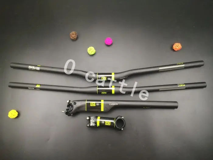 

Nouveau complet Carbone Fiber Bike VTT Guidon Guidon Riser plat plat Ensemble UD + + Tige Tige selle VTT Bike smileteam Montagn