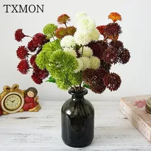 Милый одиночный 3 ветки 15 голов мяч моделирование Искусственные цветы домашний сад фестиваль украшения цветочные зеленые стены руководство