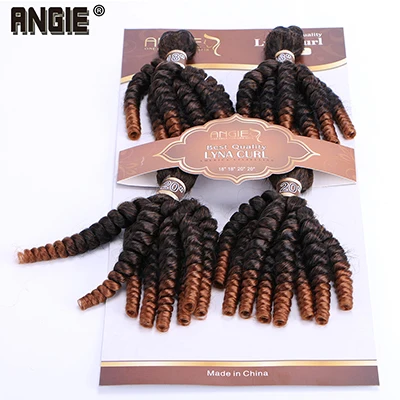 Angie Ombre Funmi синтетические волосы ткет 4 пряди в одной упаковке два тона T1B/#30 короткие волосы уток для наращивания высокотемпературное волокно - Цвет: T1B/30